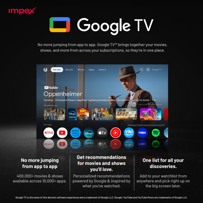 Impex 55 QLED UHD Google LED TV 12OHZ |  evoQ 55S4QLC2R120