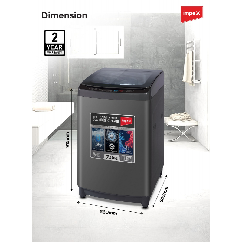 Impex 7Kg Top Load Washing Machine | WM0700TMG
