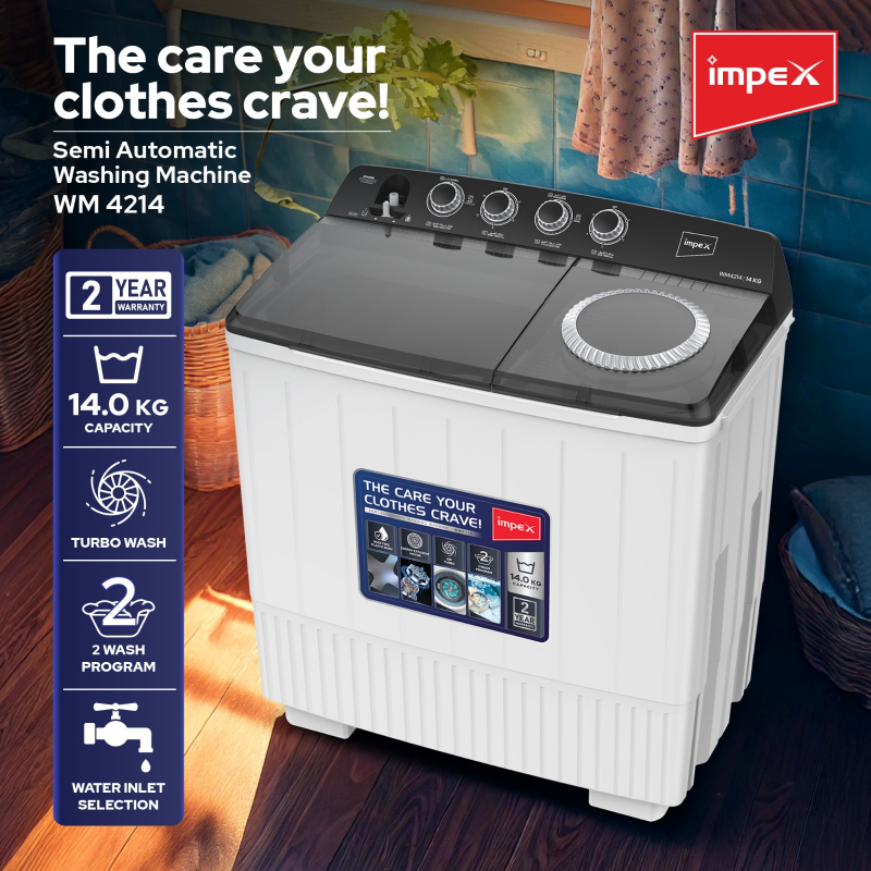 Impex 14Kg Semi Automatic Washing Machine | WM 4214